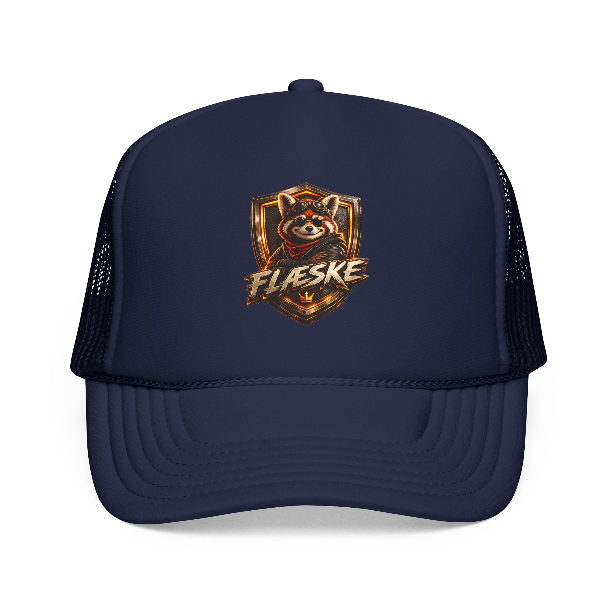 Ember Raccoon Shield Trucker Hat