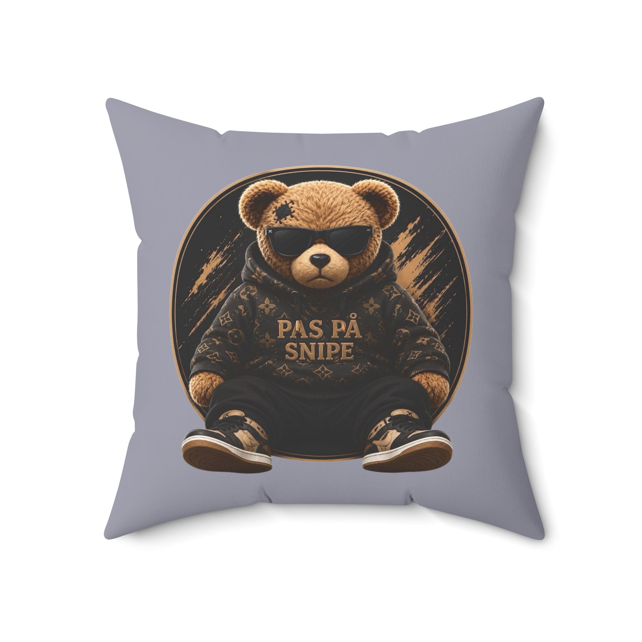 Teddy Bear 'Pas På Snipe' Decorative Pillow — Cozy Scandinavian Accent Pillow