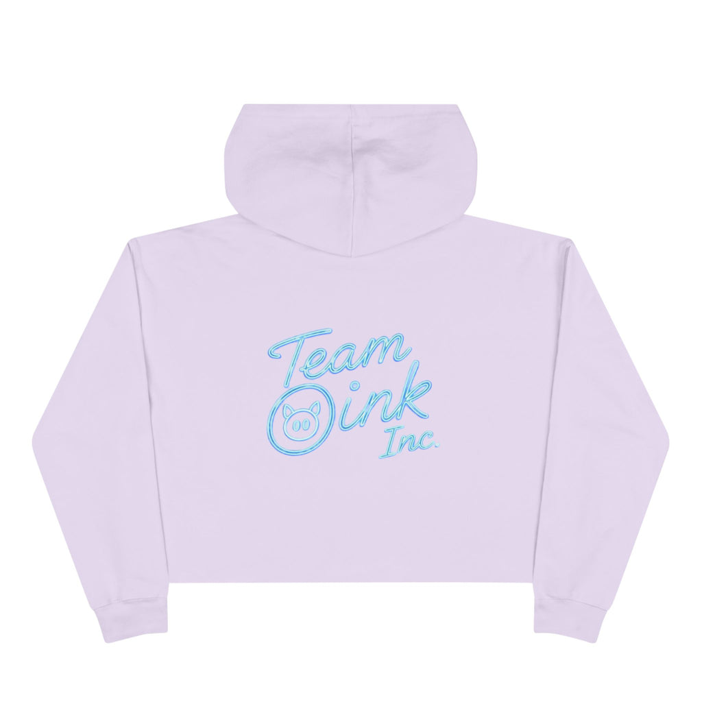 Team Oink Inc. Cropped Hoodie – Minimal Pastel Logo Crop Sweatshirt