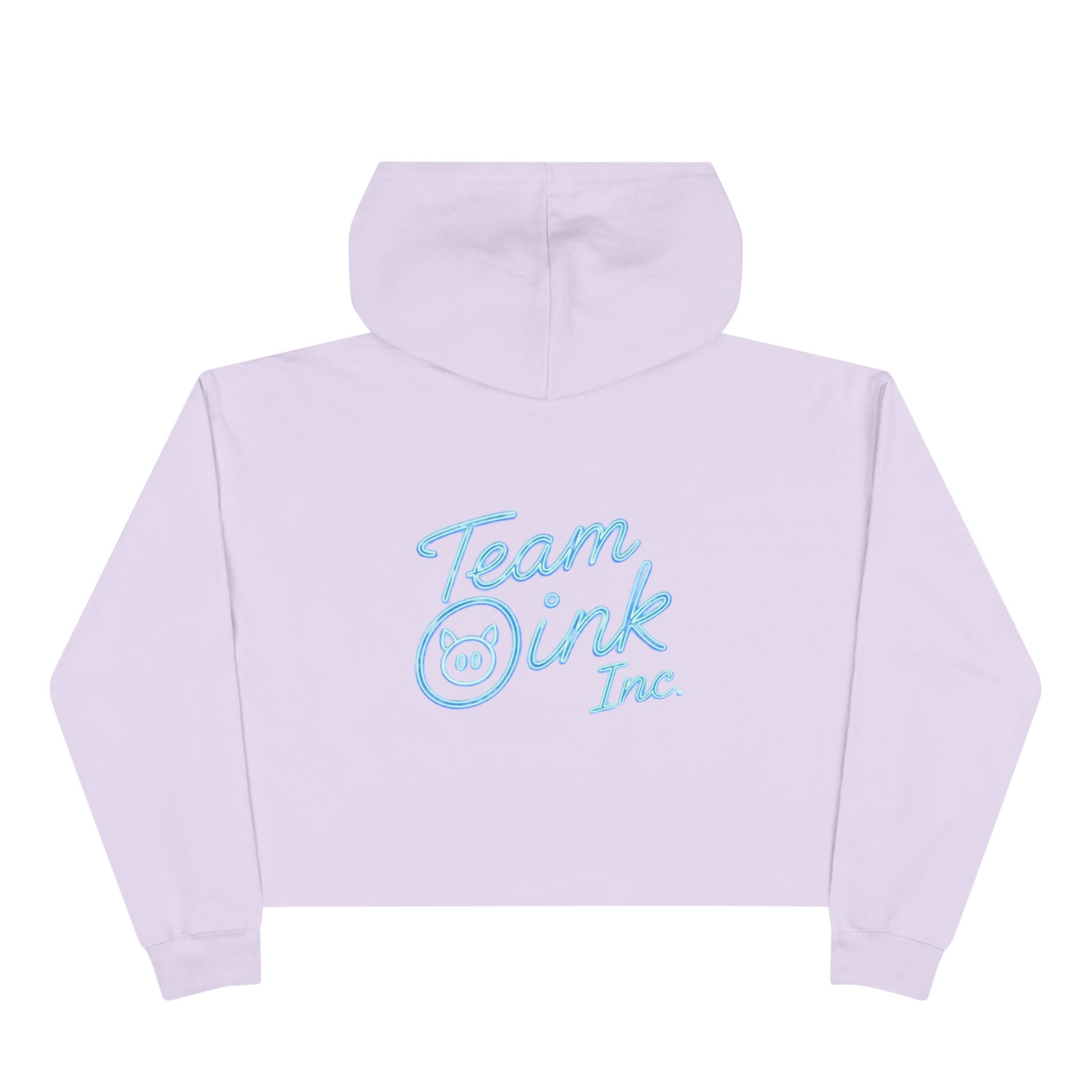 Team Oink Inc. Cropped Hoodie – Minimal Pastel Logo Crop Sweatshirt