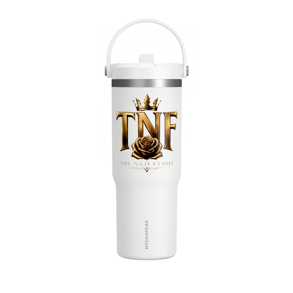 Nomad 32oz Tumbler — TNF 'The Naji Family' Gold Crown & Rose Insulated Travel Cup