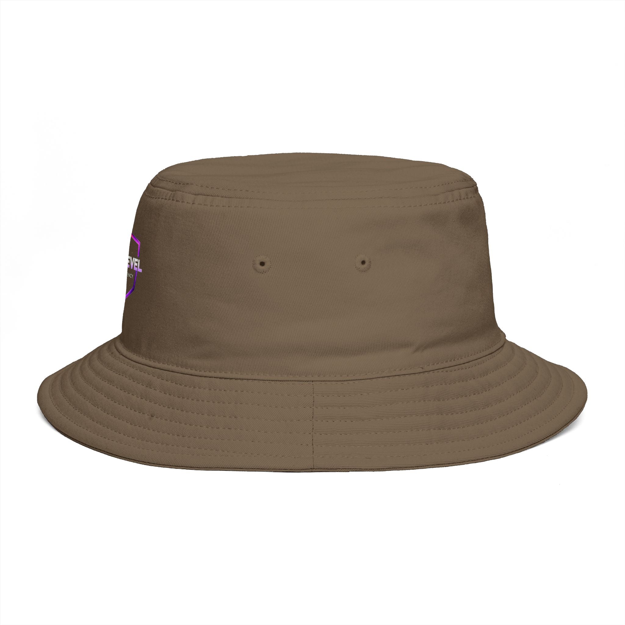 Next Level Creation Agency Brown Bucket Hat — Logo Embroidered Streetwear