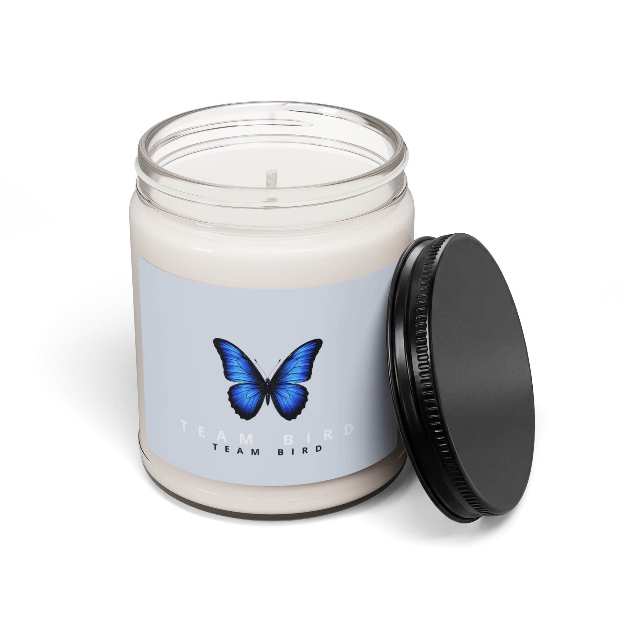 Blue Butterfly Soy Candle — 9oz Scented Jar (Team Bird)