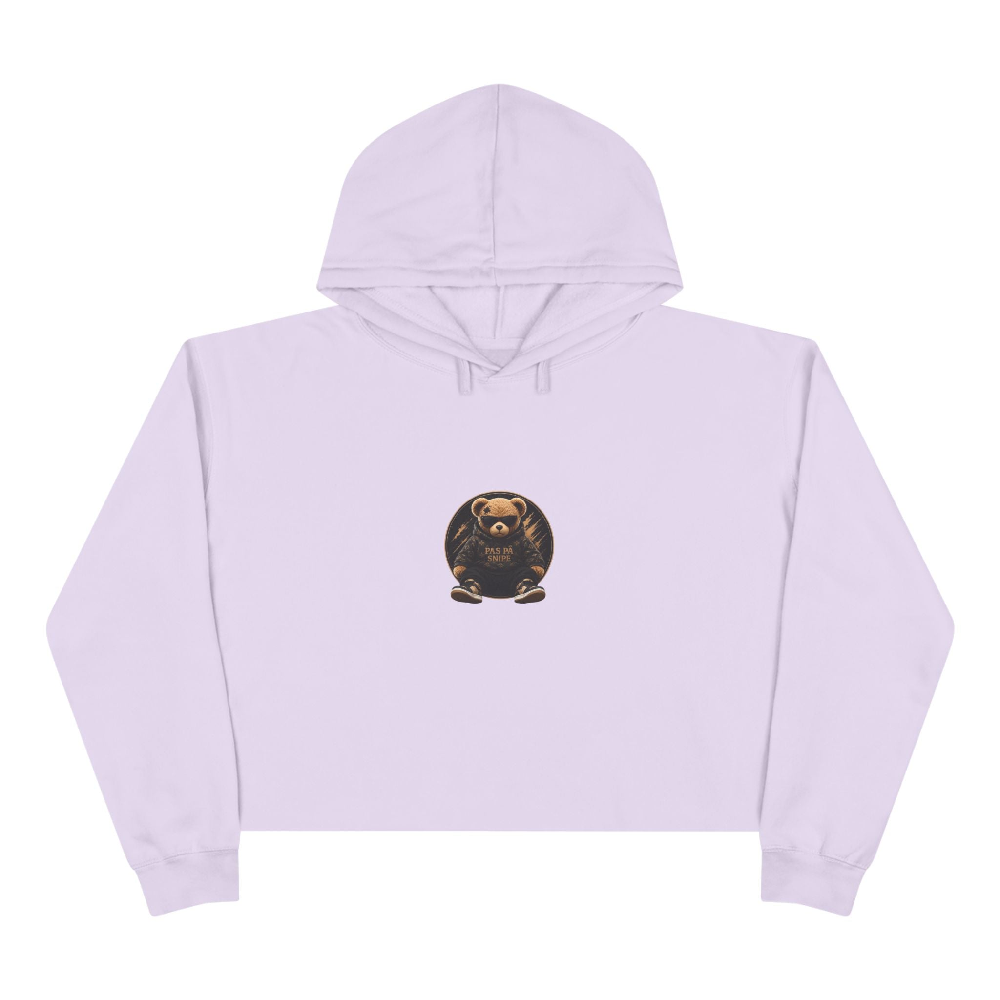 Teddy Bear Crop Hoodie — 'Kiss Me I'm Yours' Cute Graphic Cropped Hoodie