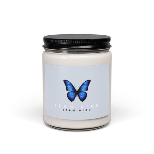 Blue Butterfly Soy Candle — 9oz Scented Jar (Team Bird)