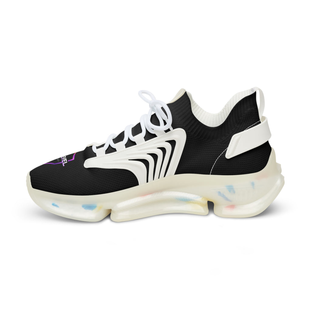 Men's Modern Mesh Sneakers — Lightweight Black Athletic Shoes with Cushioned Sole