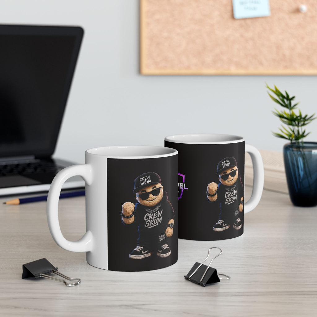 Next Level Creator Agency Logo Ceramic Mug — Black Branded Coffee Cup (11oz, 15oz)