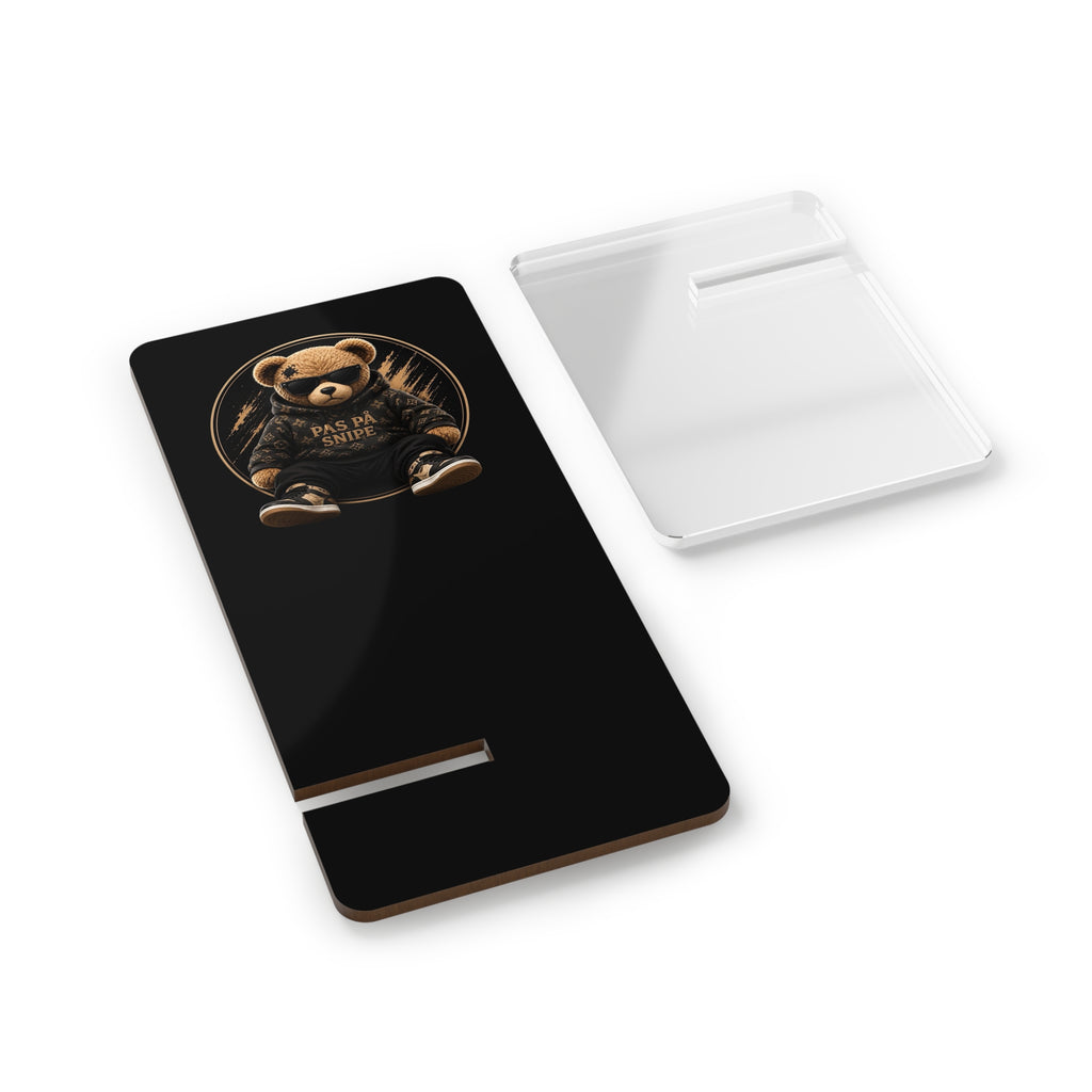 Bear Graphic Phone Stand - 'Pas Pa Simple' Mobile Display Holder