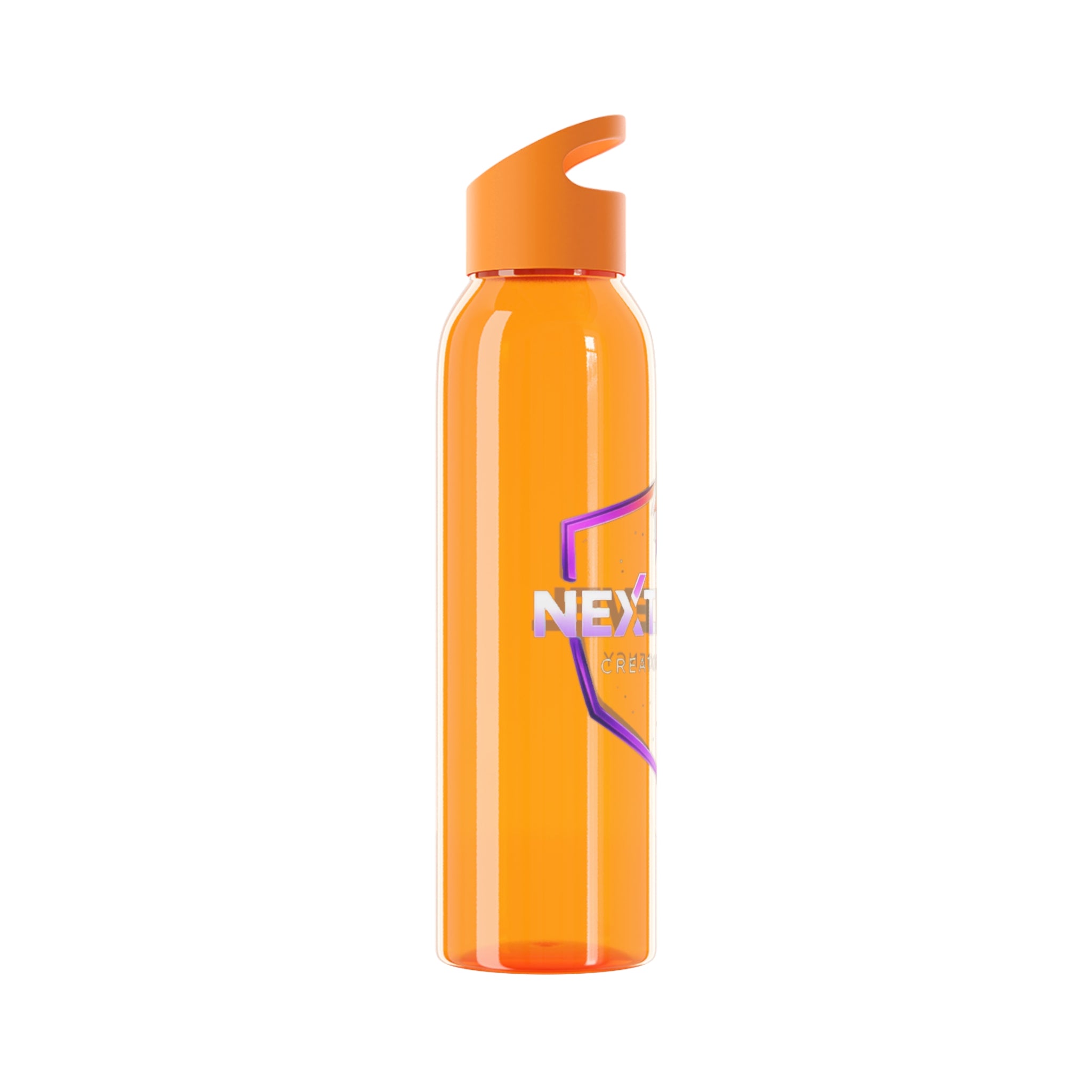 Sky Water Bottle — Clear Bottle with Gradient Arrow Logo (Next Level Creator Agency)