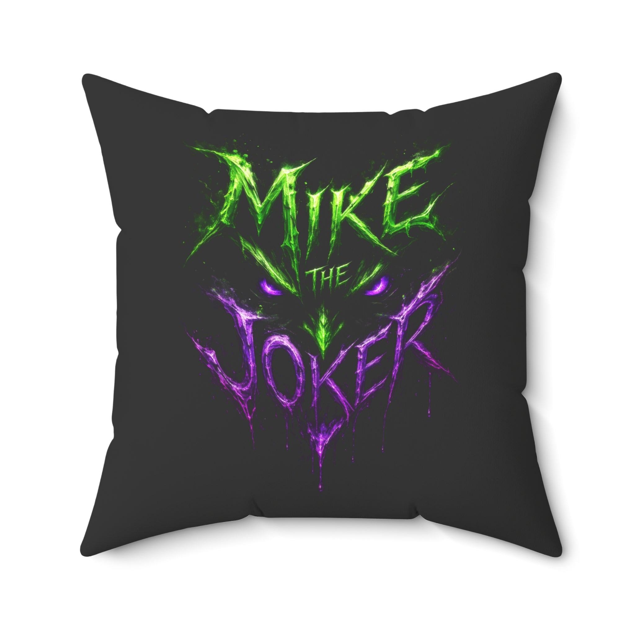 Mike the Joker Neon Graphic Pillow - Spun Polyester Decorative Cushion