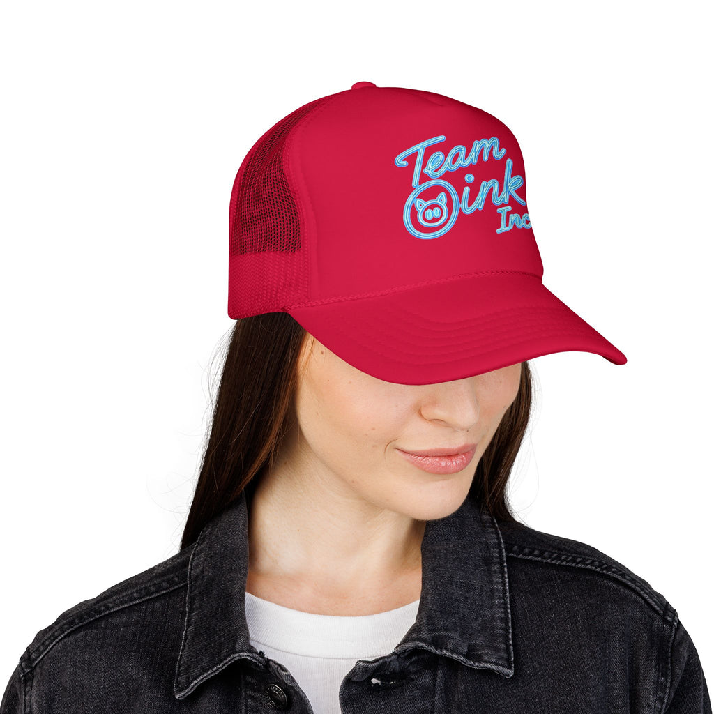 Team Oink Inc. Trucker Hat — Retro Embroidered Foam Cap