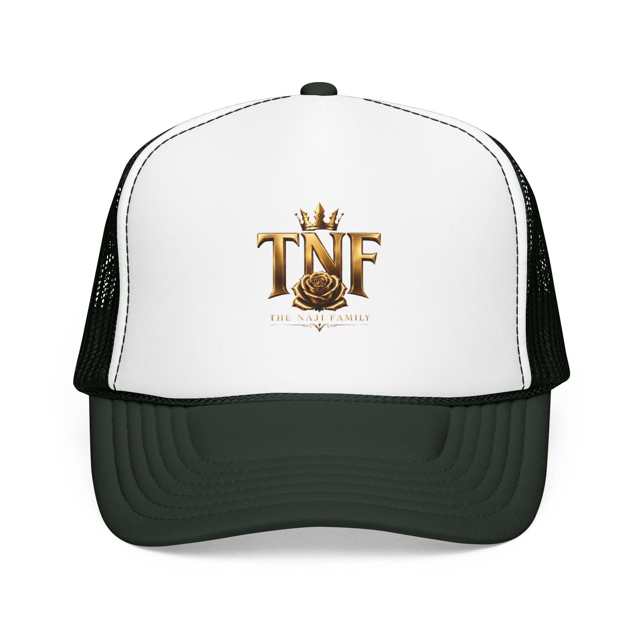 TNF Gold Rose Trucker Hat — The Dark Family Logo Foam Cap