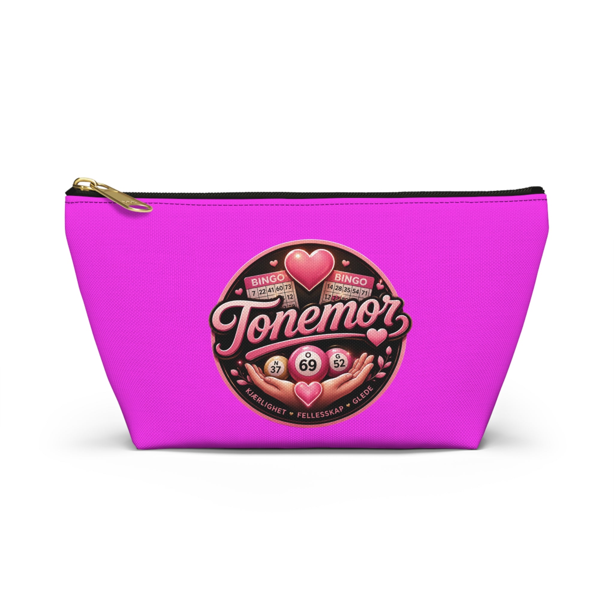 Pink Tonemor Bingo Accessory Pouch — T-Bottom Cosmetic Bag