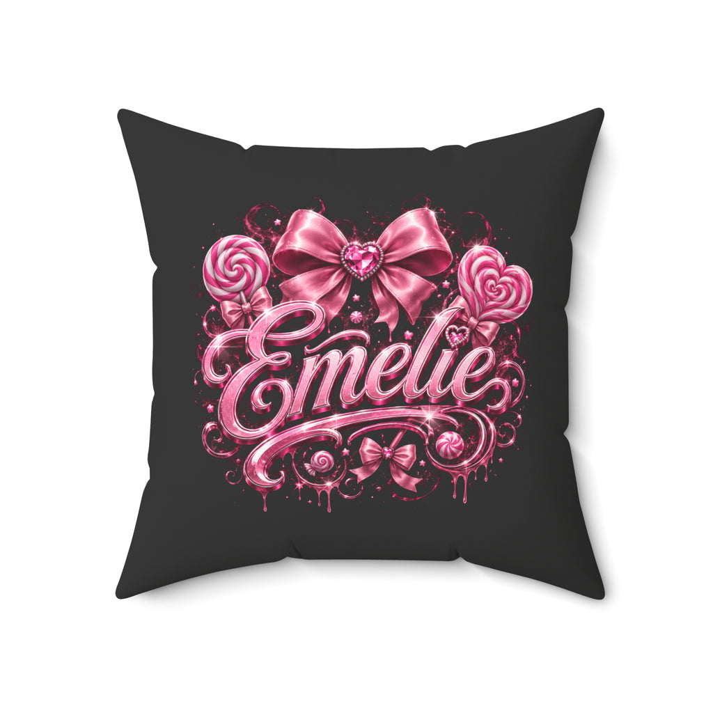 Emelie Pink Ribbon Decorative Throw Pillow