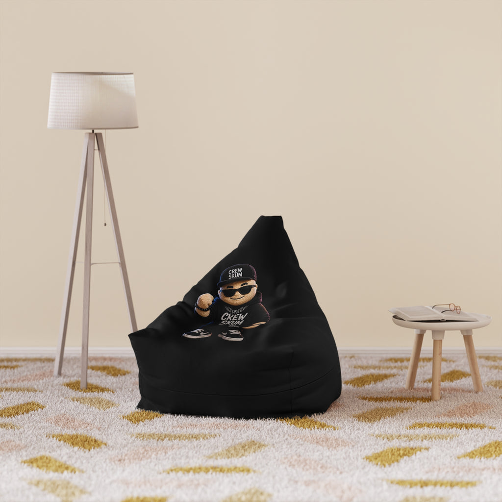 Hip-Hop Crew Bean Bag Cover — 'Crew' DJ Mascot Graphic