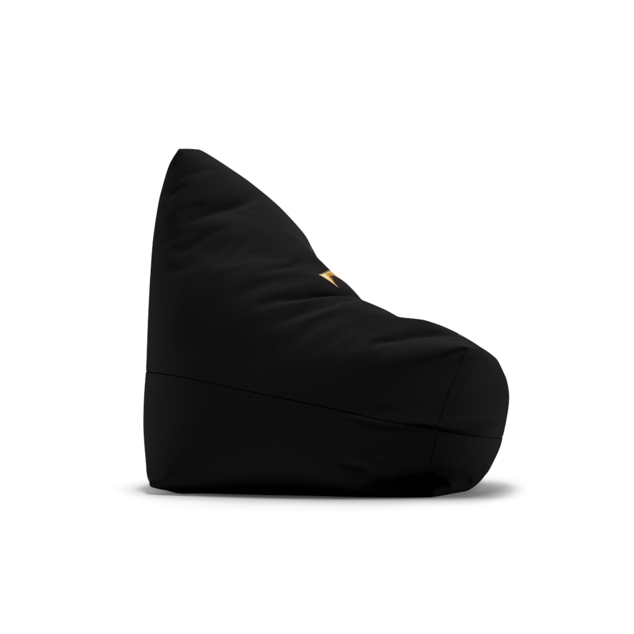 Bean Bag Cover — Black Luxury 'TNF' Gold Crown Accent