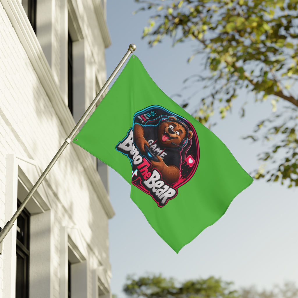 Benno The Bear Gaming Flag — Double-Sided Gamers Banner