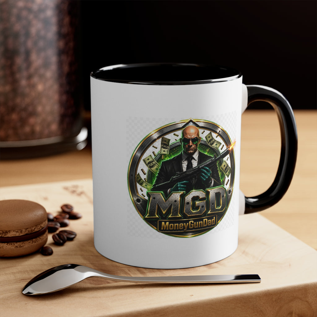MoneyGunDad Accent Mug — Gamer/Streamer Logo Coffee Cup
