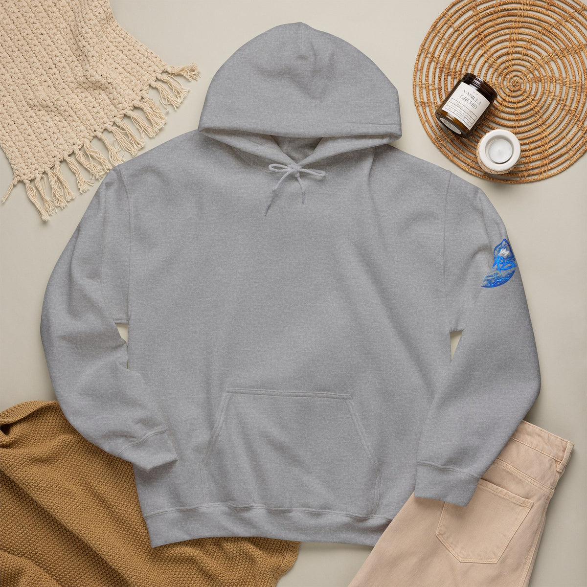 Nord Globe Hoodie — Blue Vintage Graphic Hooded Sweatshirt