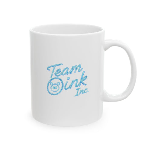 Blue Floral Ceramic Mug — 'Thank You' Script Coffee Cup (11oz & 15oz)