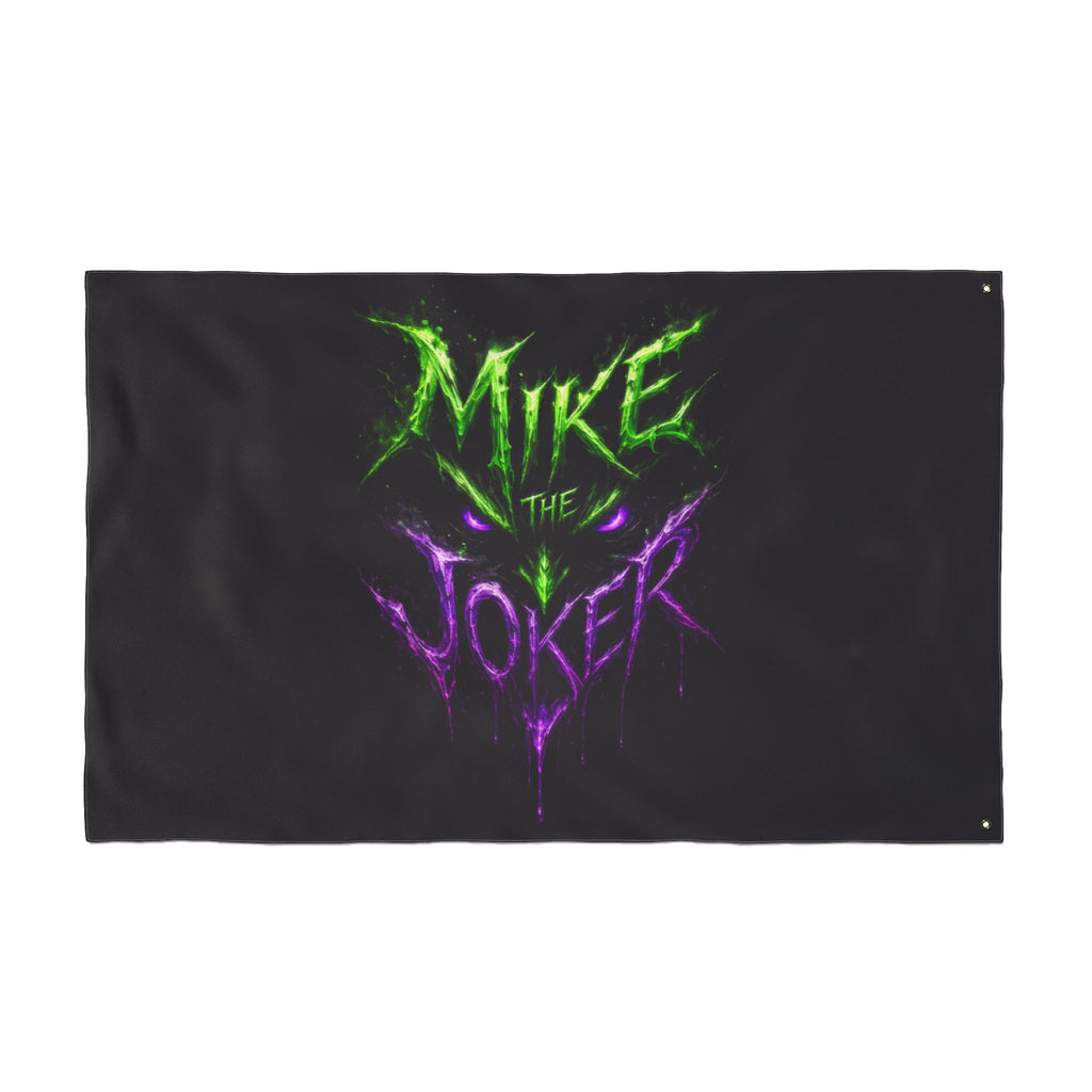 Double-Sided Flag – "Mike the Joker" Neon Horror Design
