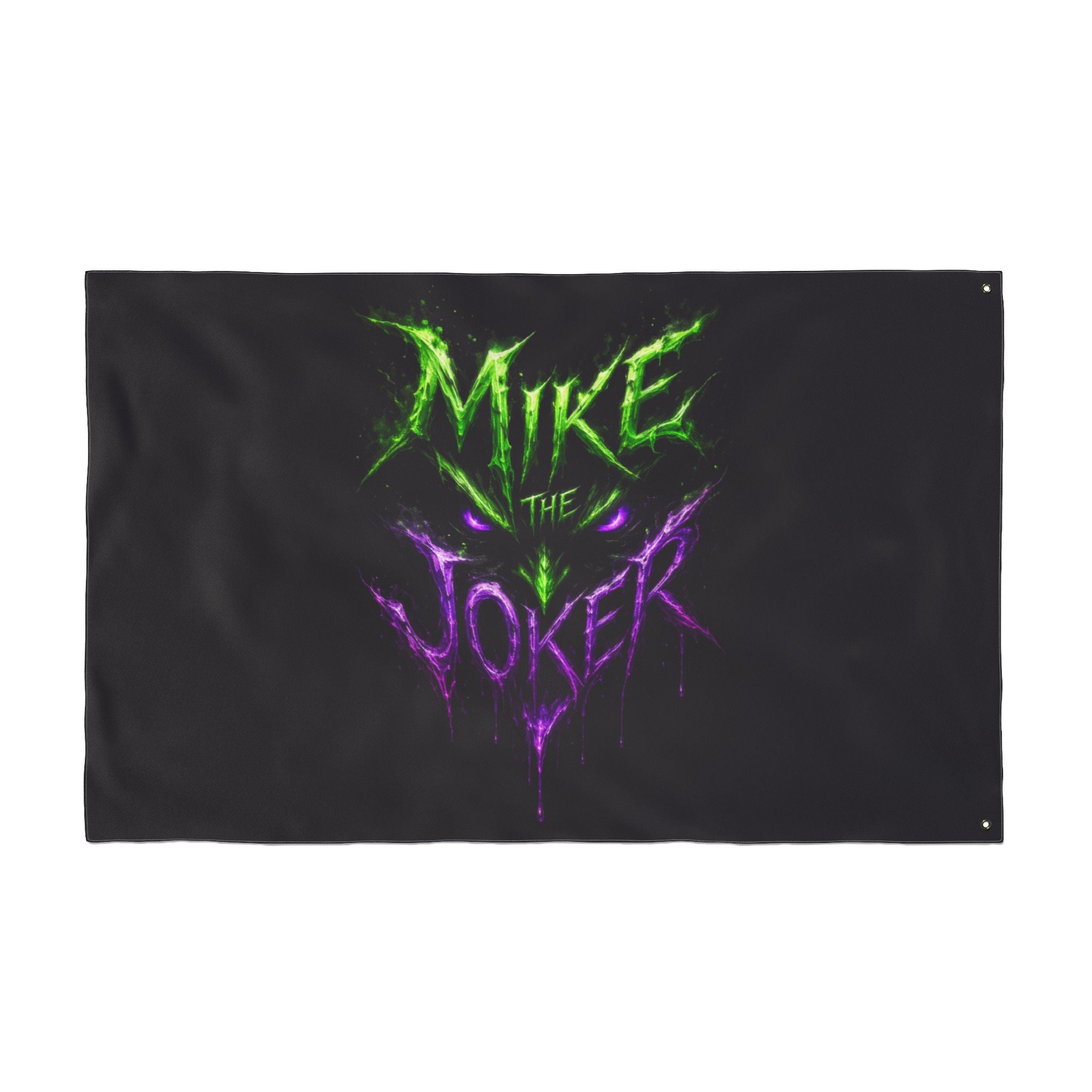Double-Sided Flag – "Mike the Joker" Neon Horror Design