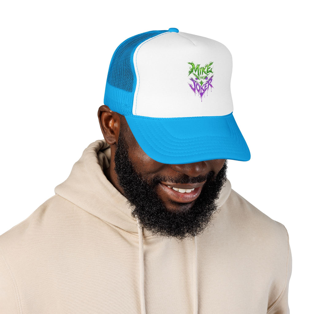 Trucker Hat with Neon Grunge Heart Logo