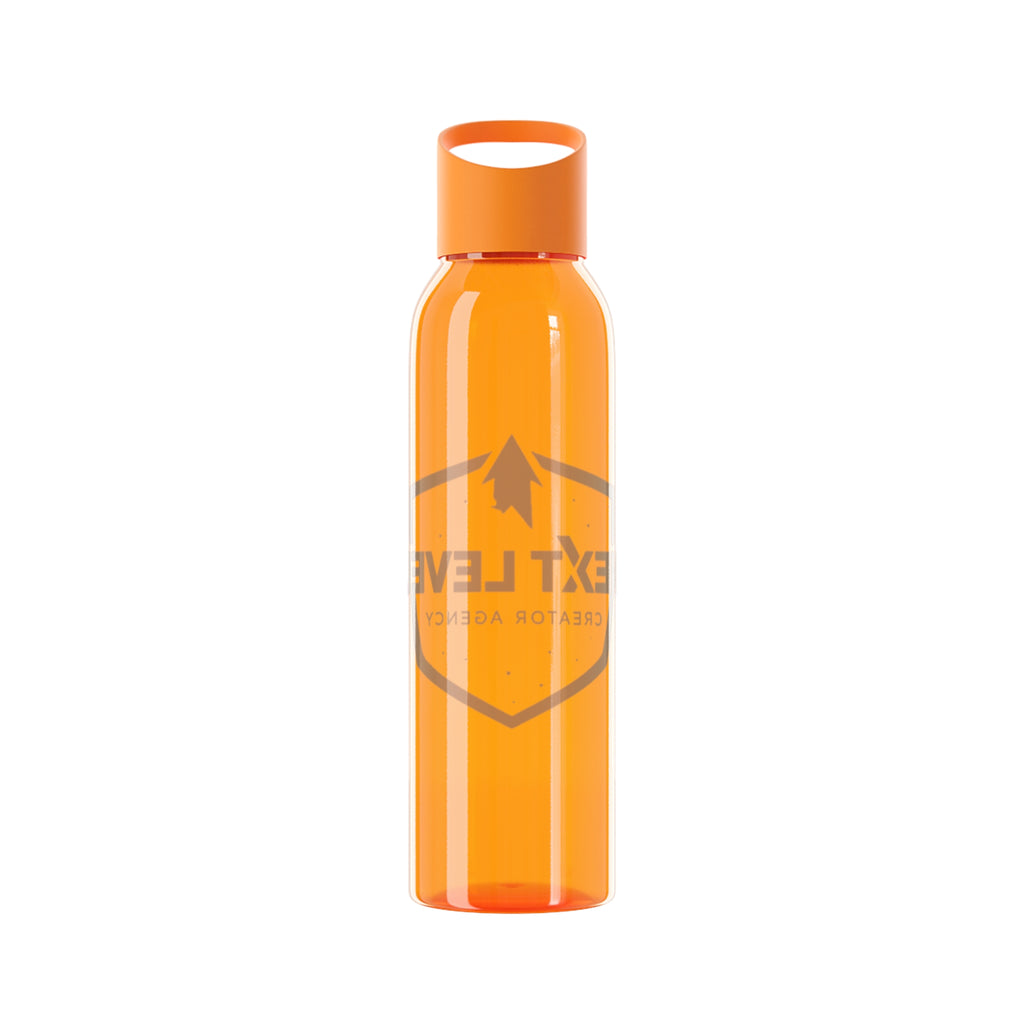 Sky Water Bottle — Clear Bottle with Gradient Arrow Logo (Next Level Creator Agency)