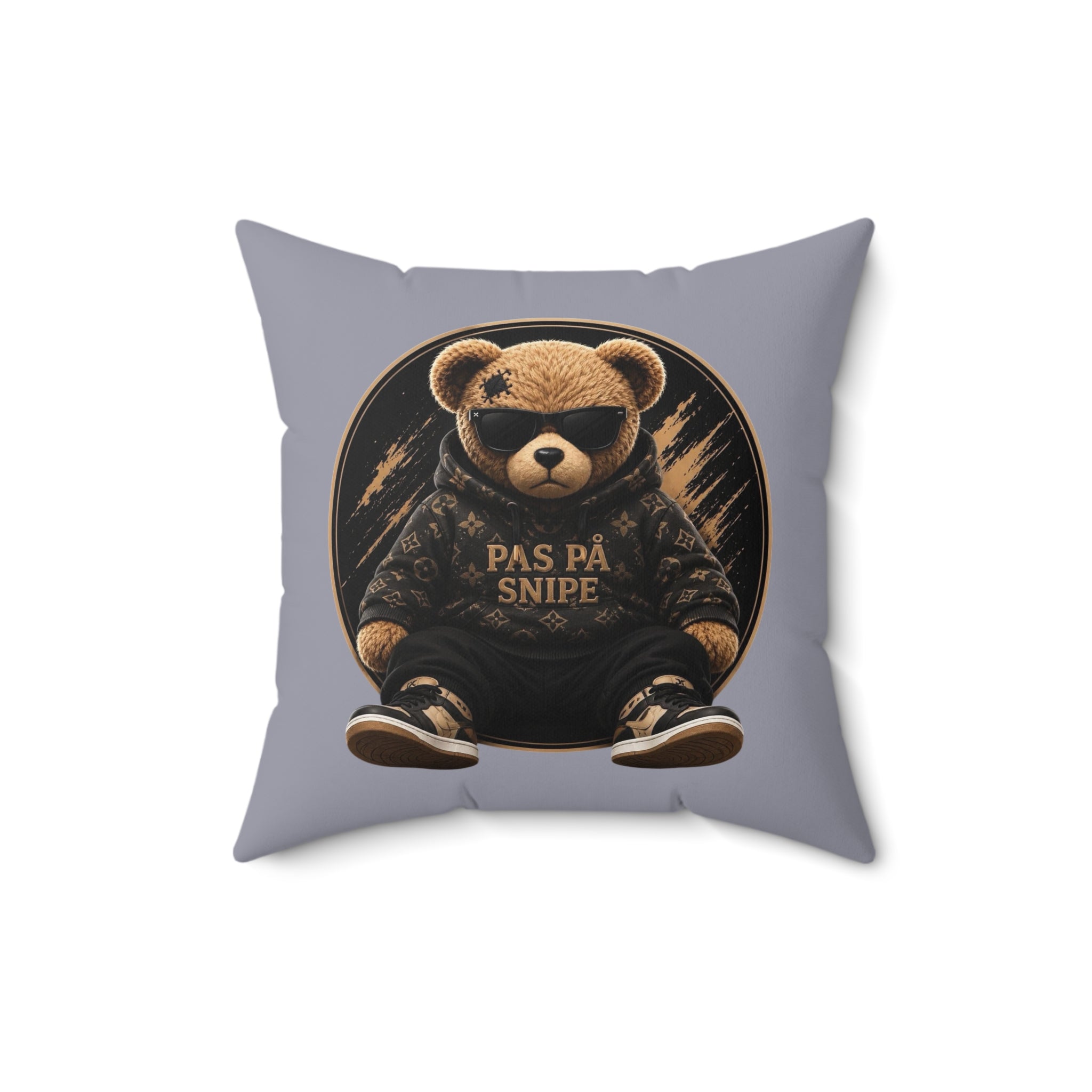 Teddy Bear 'Pas På Snipe' Decorative Pillow — Cozy Scandinavian Accent Pillow
