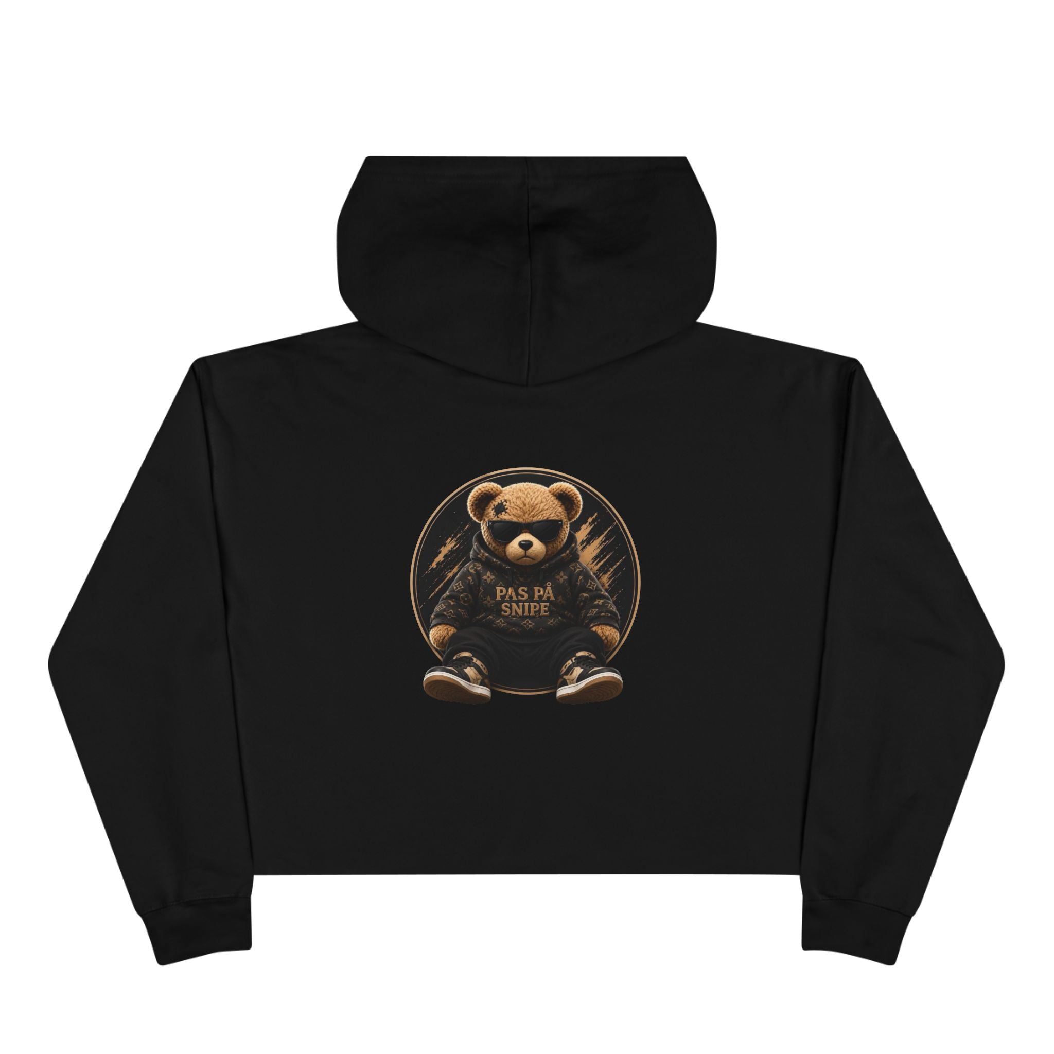 Teddy Bear Crop Hoodie — 'Kiss Me I'm Yours' Cute Graphic Cropped Hoodie