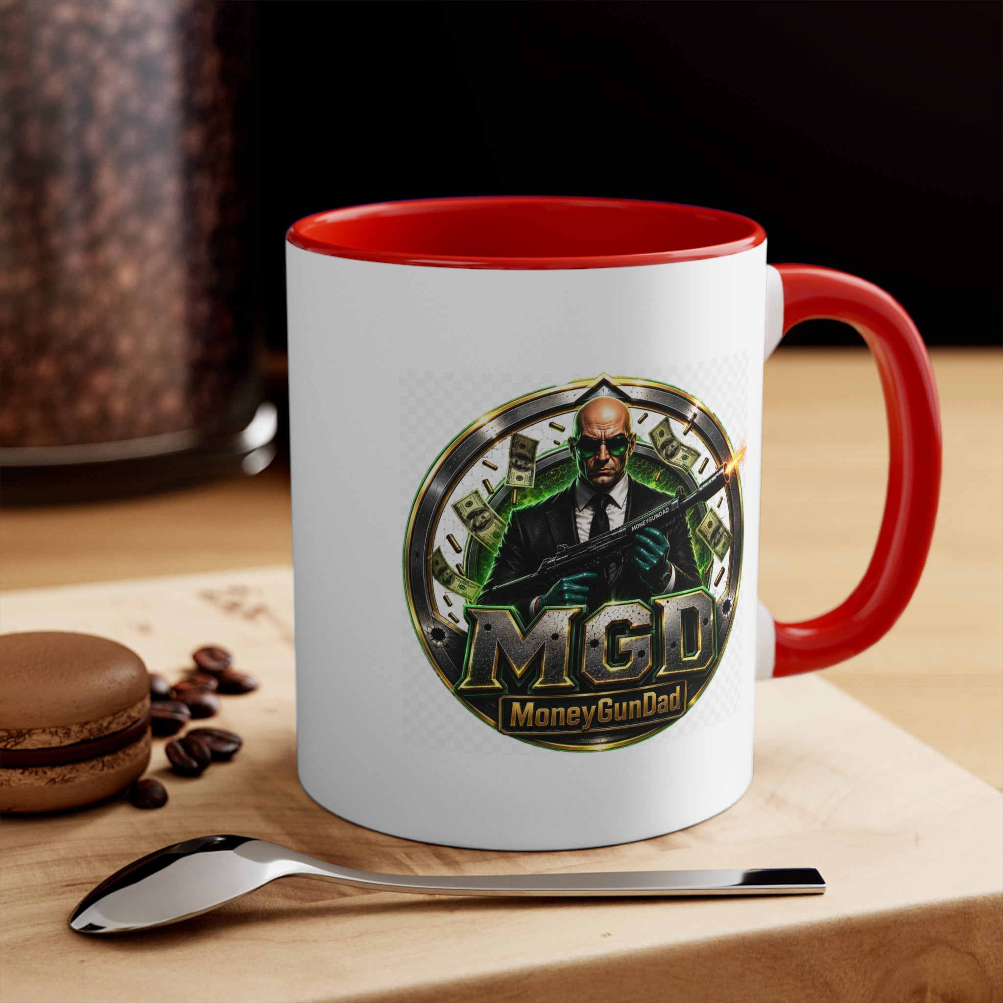 MoneyGunDad Accent Mug — Gamer/Streamer Logo Coffee Cup