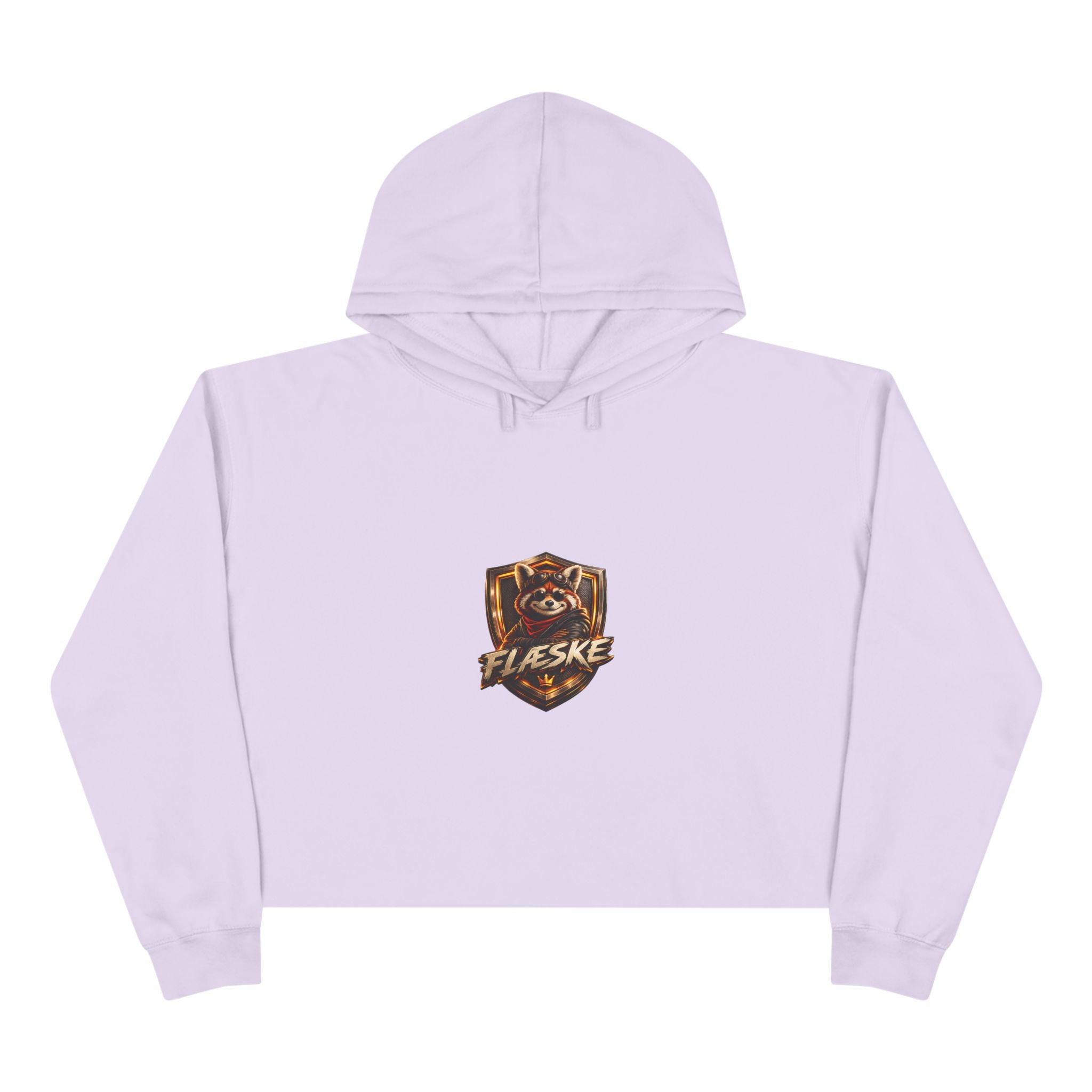 Raccoon Shield Crop Hoodie — Flaeske Gamer Logo Cropped Hoodie