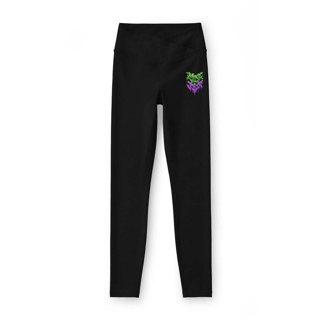 Heart Fox Graphic Leggings — Women’s Black High-Waist Yoga & Casual Activewear