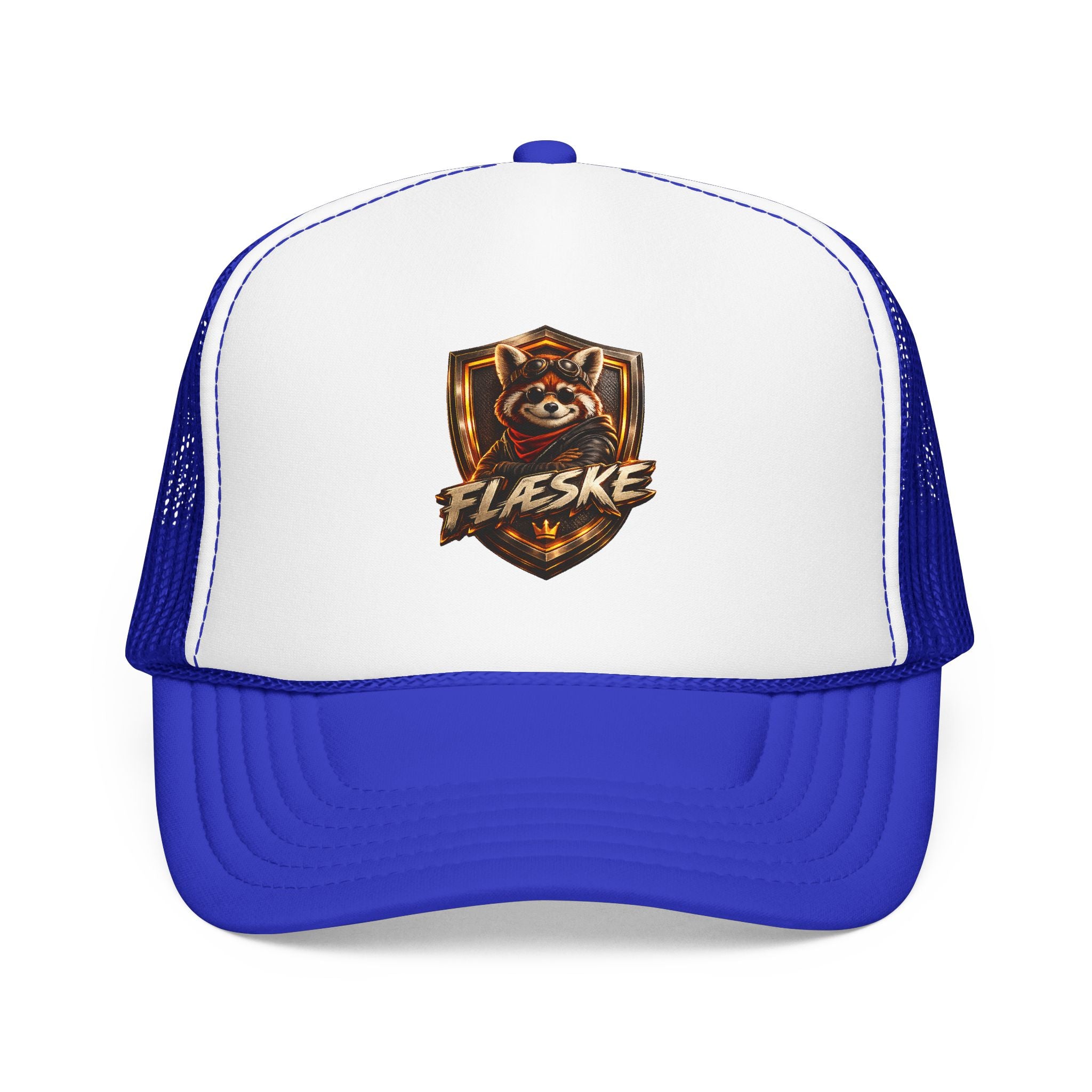 Ember Raccoon Shield Trucker Hat