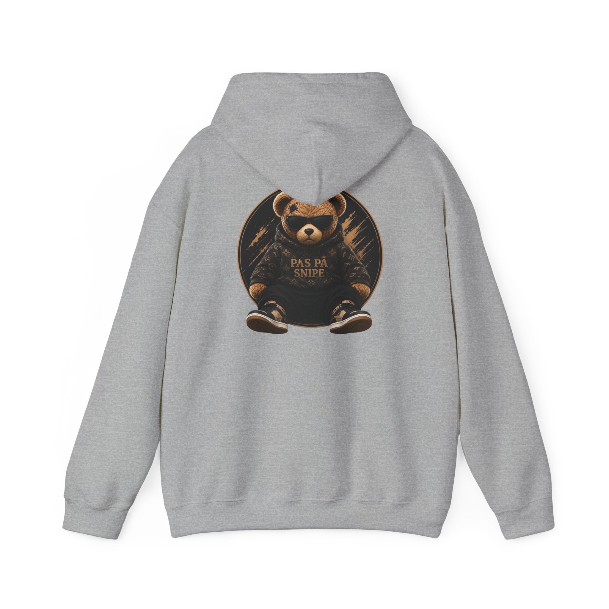 Bear Graphic Hoodie — 'Pas de Swipe' Cute Round Bear Pullover