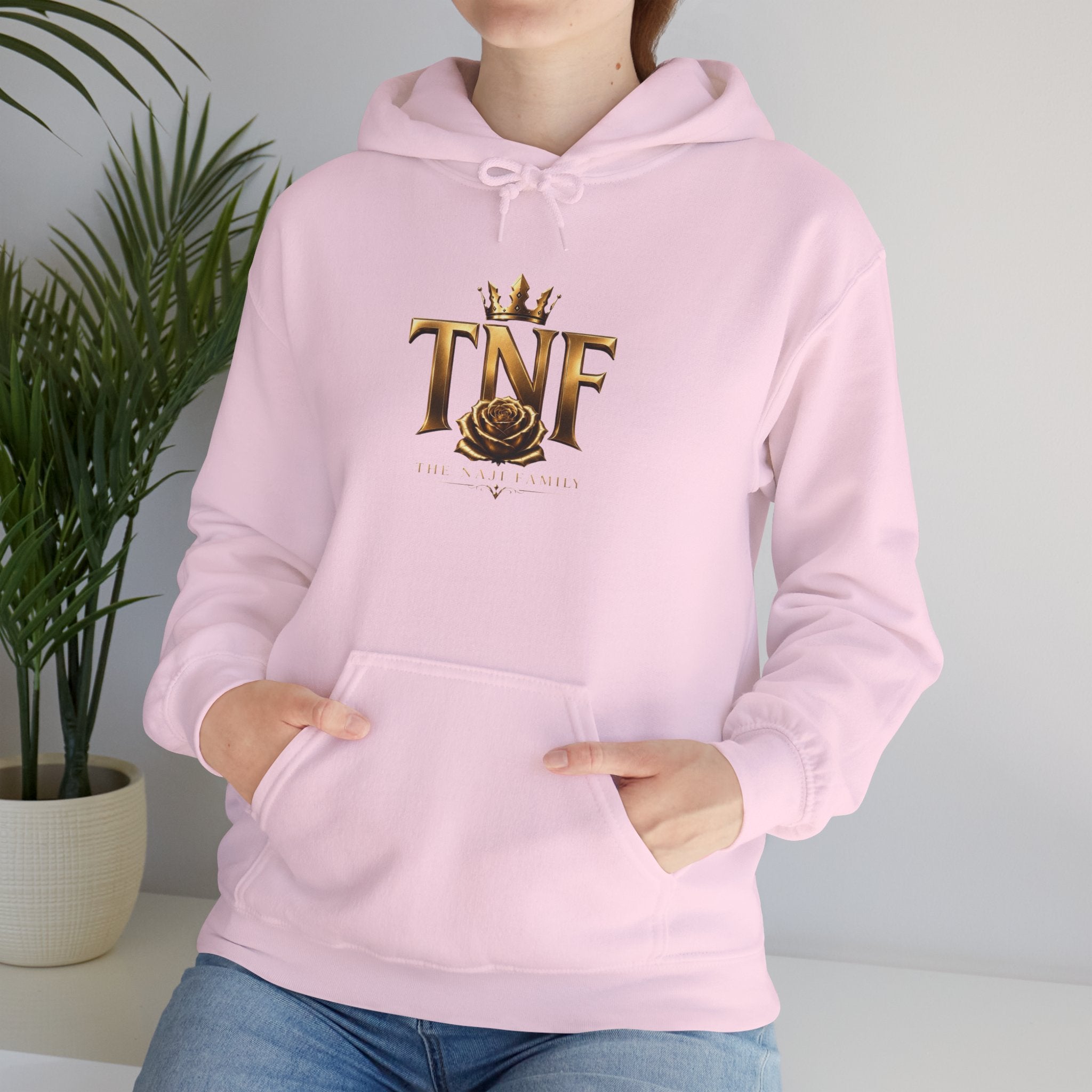 TNF Gold Rose Hoodie — Elegant Crown Logo Pullover