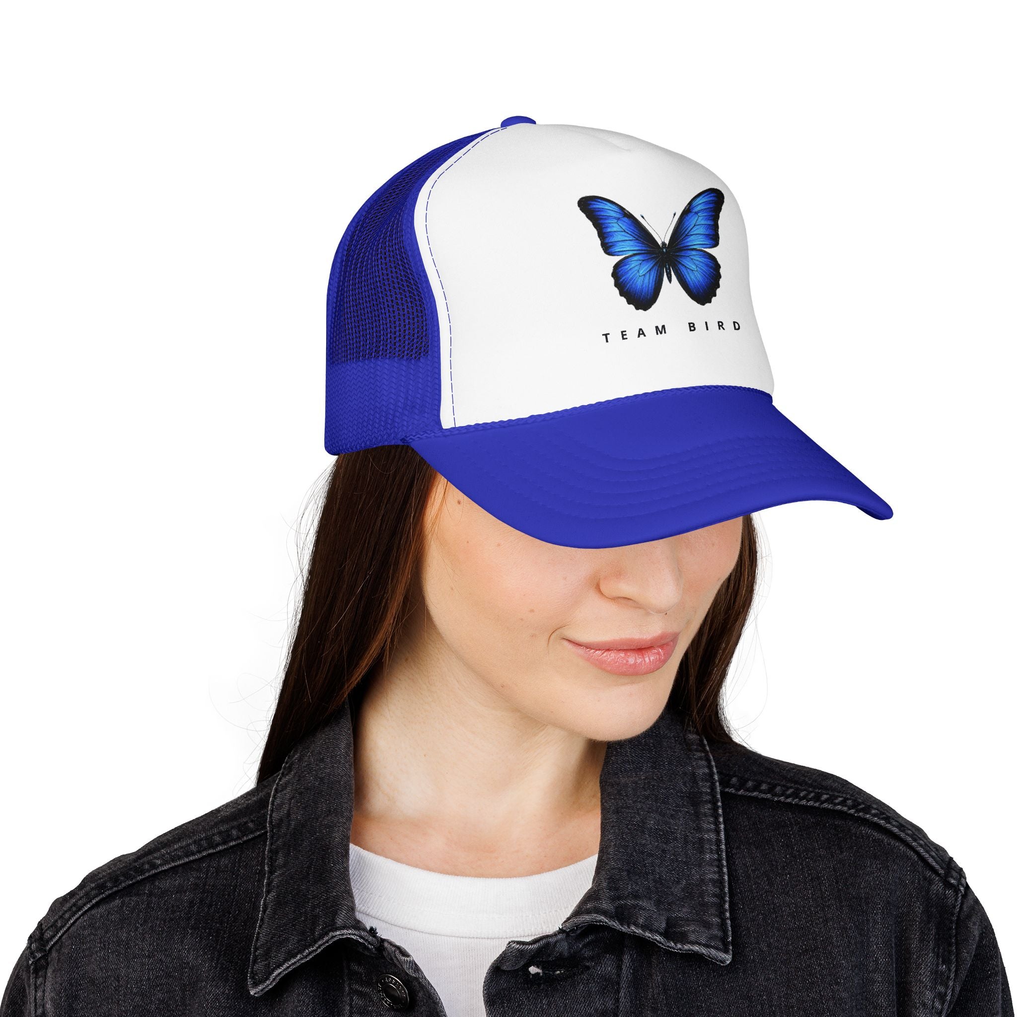 Blue Butterfly Trucker Hat — Vibrant Monarch-Inspired Foam Cap