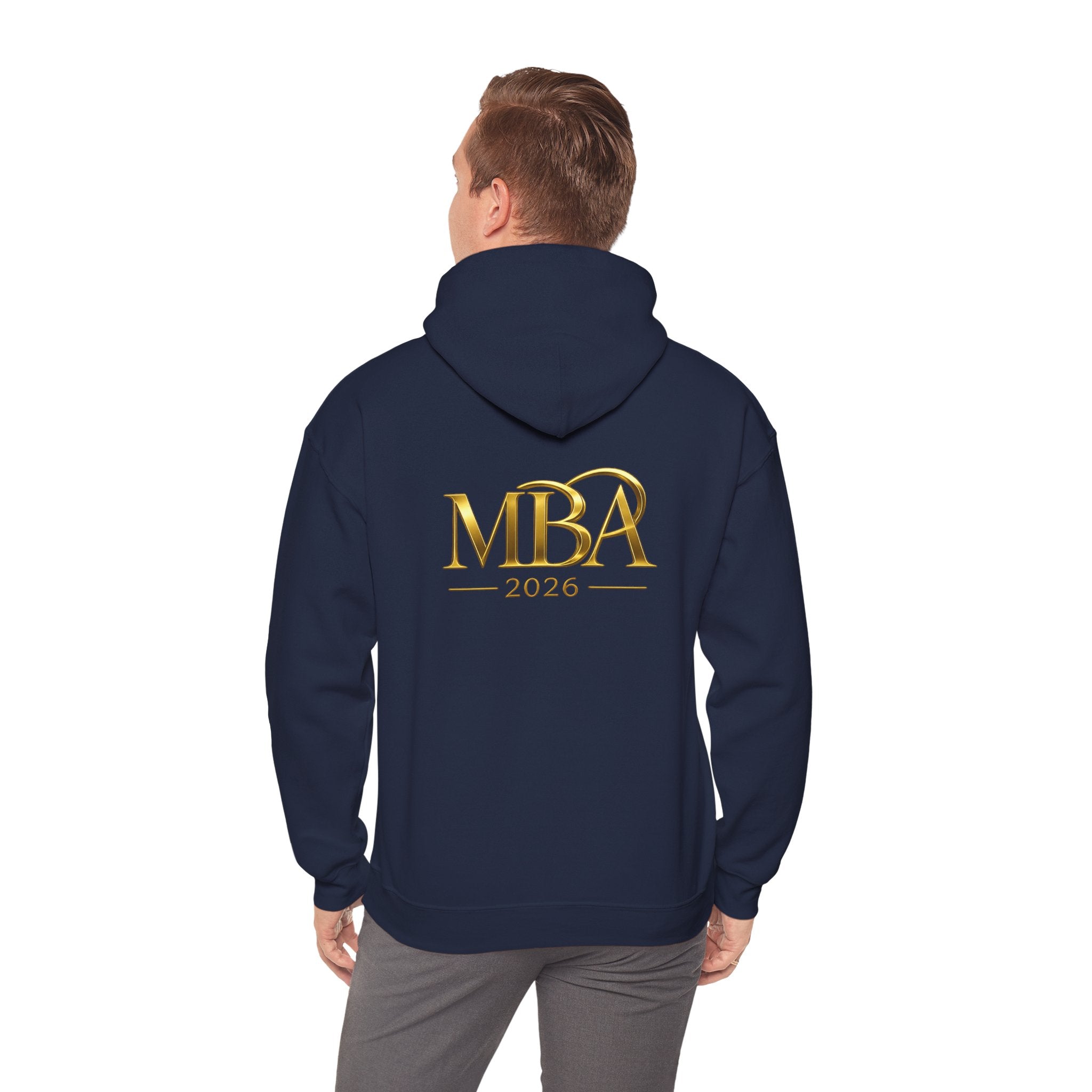 MBA 2026 Gold Logo Hoodie — Graduation/Alumni Commemorative Sweatshirt