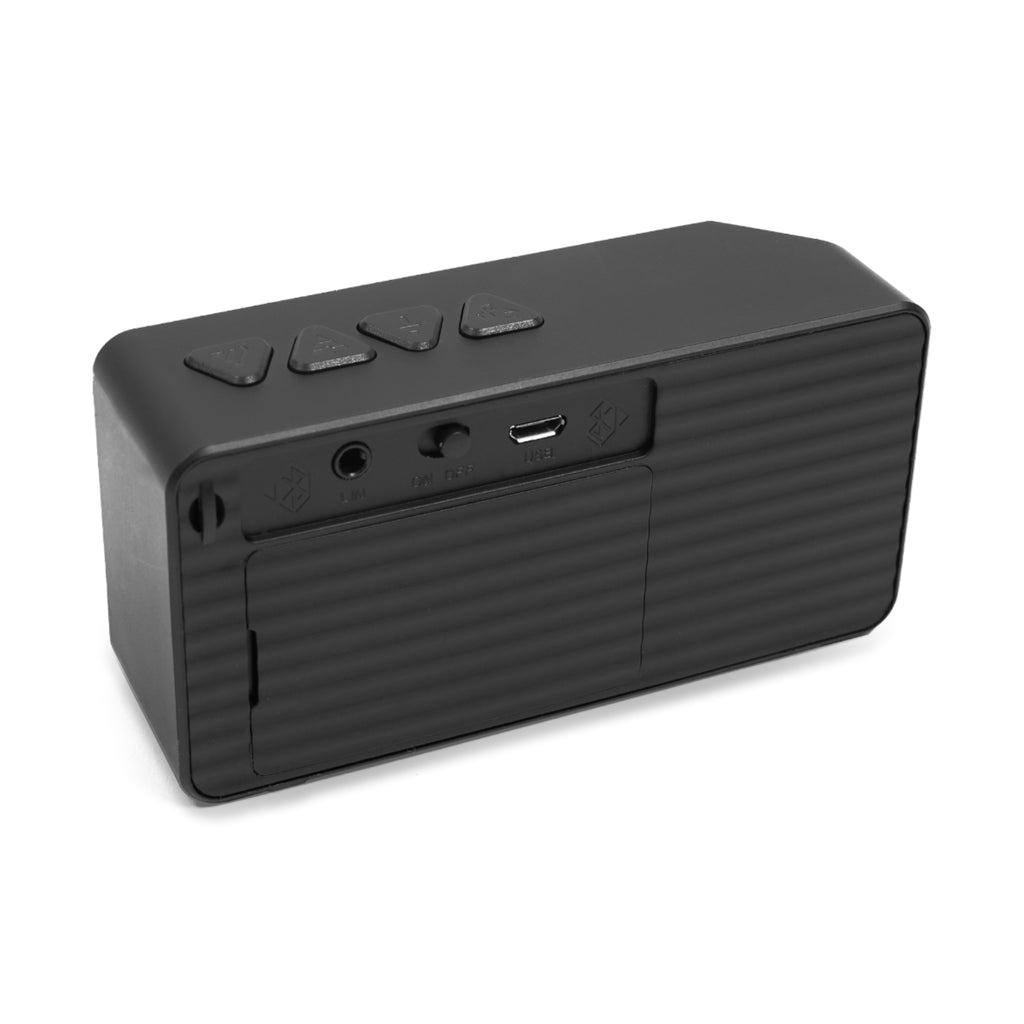 Bluetooth Speaker — Green & Purple Heart Pixel Art