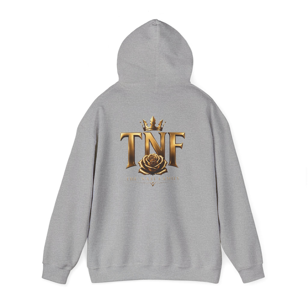 TNF Gold Rose Hoodie — Elegant Crown Logo Pullover