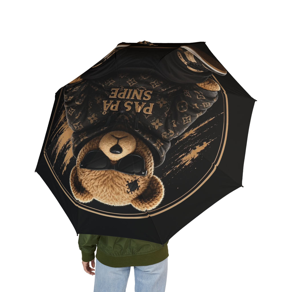 Teddy Bear Sniper Foldable Umbrella - Semi-Automatic Compact Rain Parasol