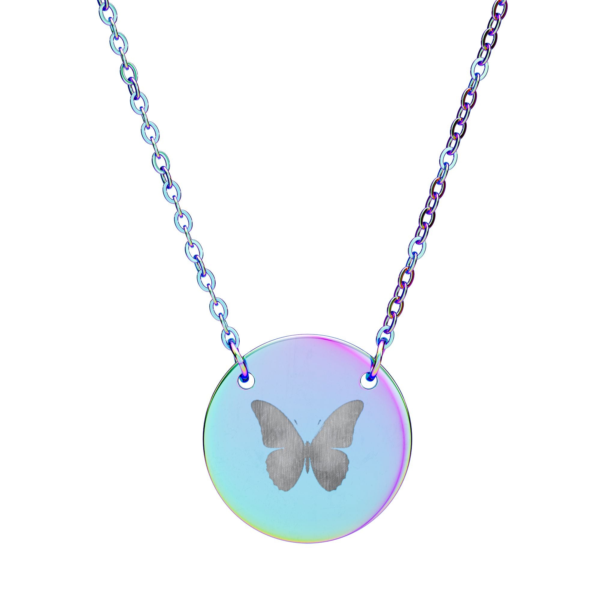 Engraved Circle Necklace — Personalized Fingerprint Pendant