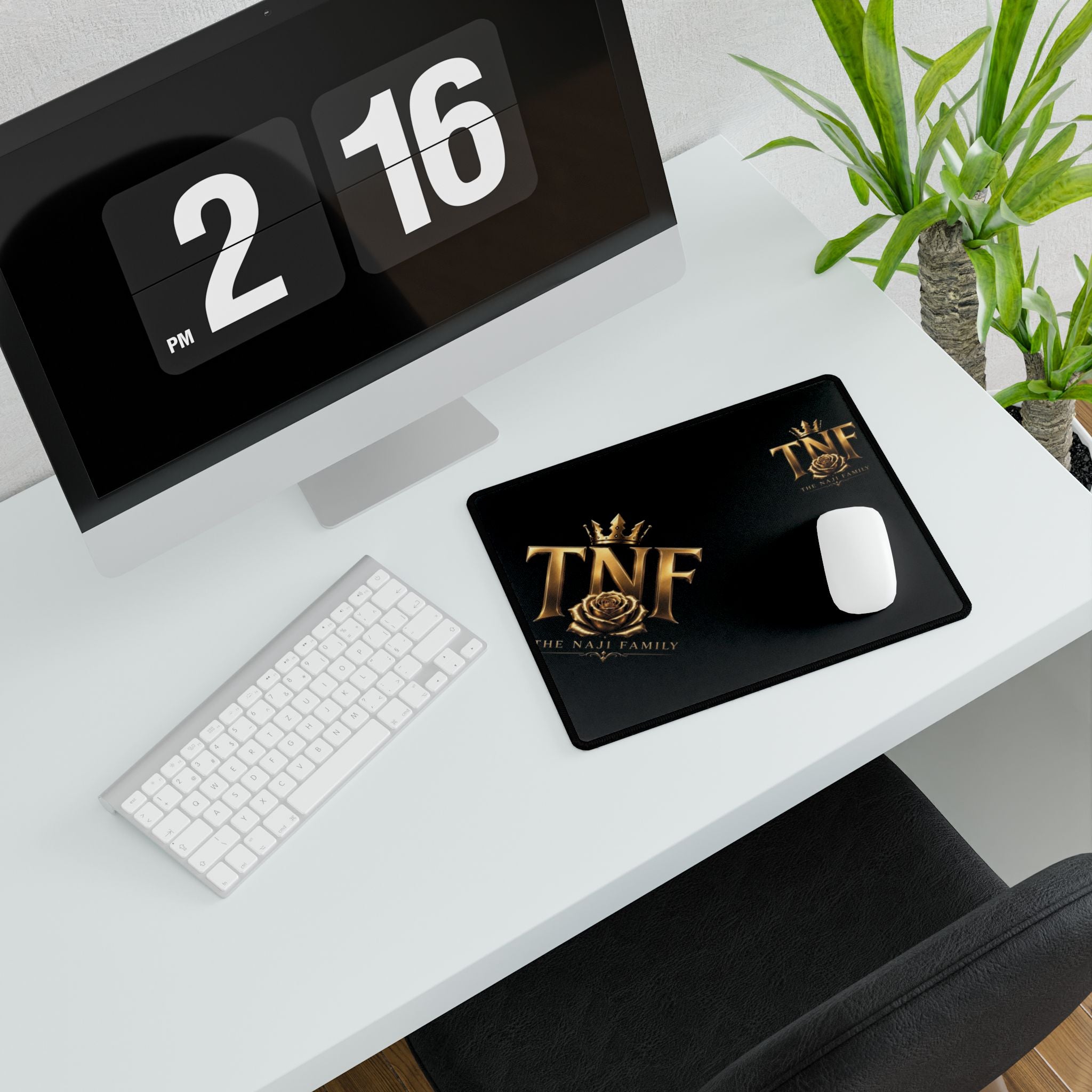 TNF Gold Crest Desk Mat — Large Gaming & Office Mousepad (The Naif Family)