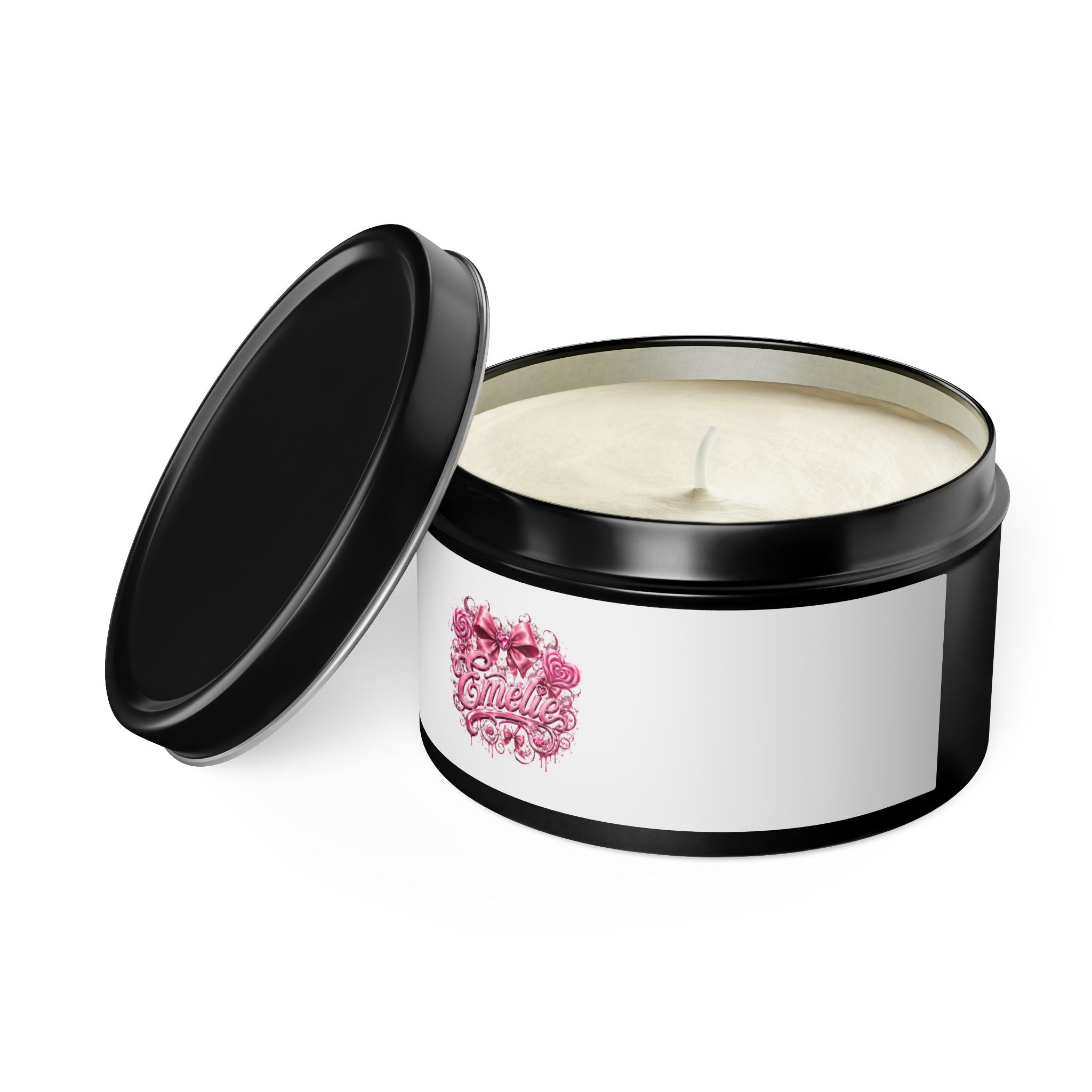 Floral Pink 'Hello' Tin Candle – Scented Decorative Travel Candle