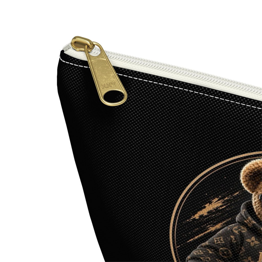 Teddy Bear Accessory Pouch - 'Pas På Snipe' Graphic Cosmetic Bag