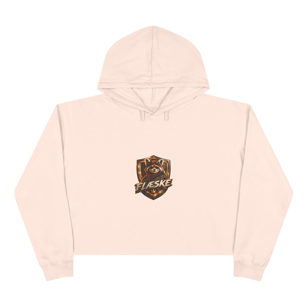Raccoon Shield Crop Hoodie — Flaeske Gamer Logo Cropped Hoodie
