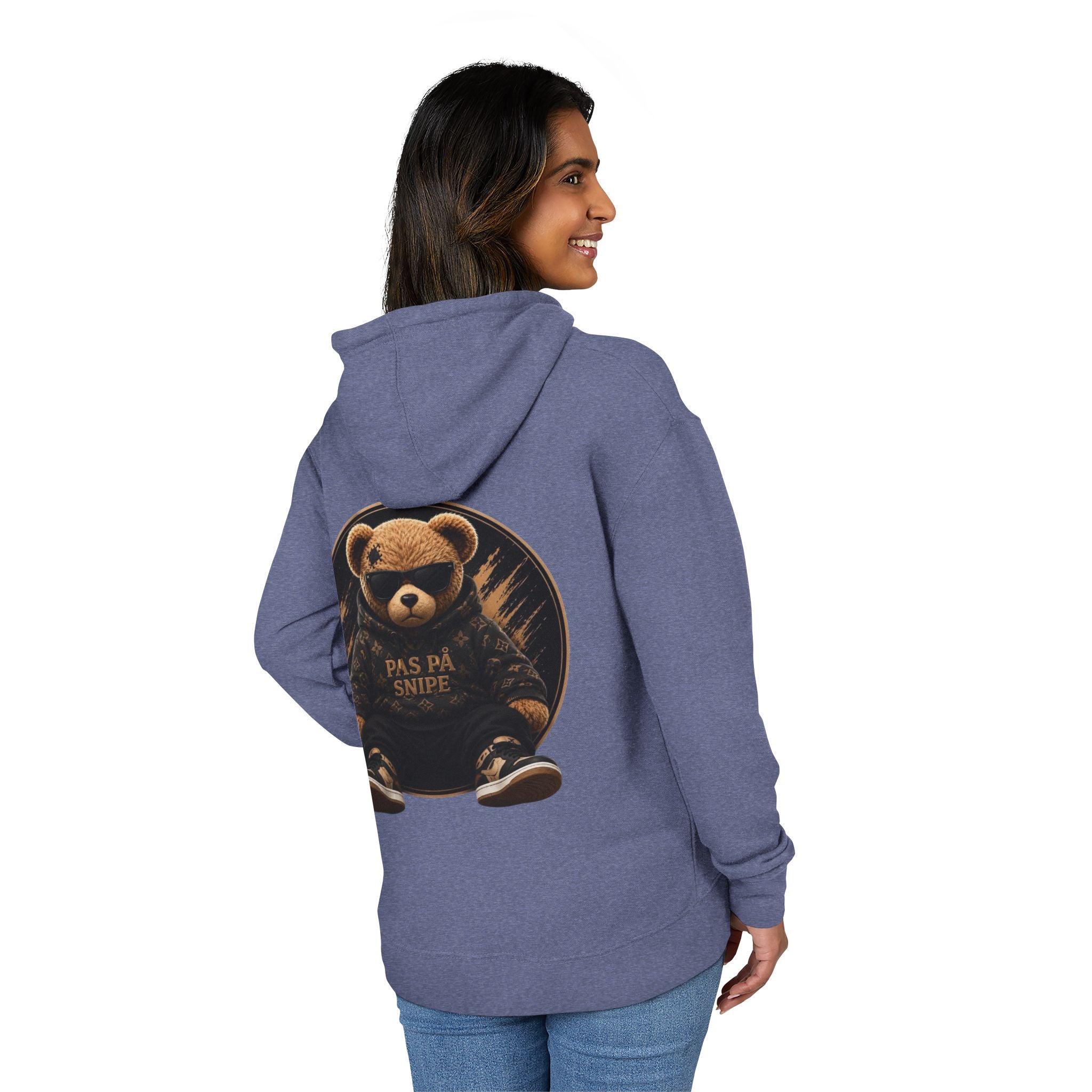 Teddy Bear Hoodie — 'Pas På Snipe' Graphic Pullover