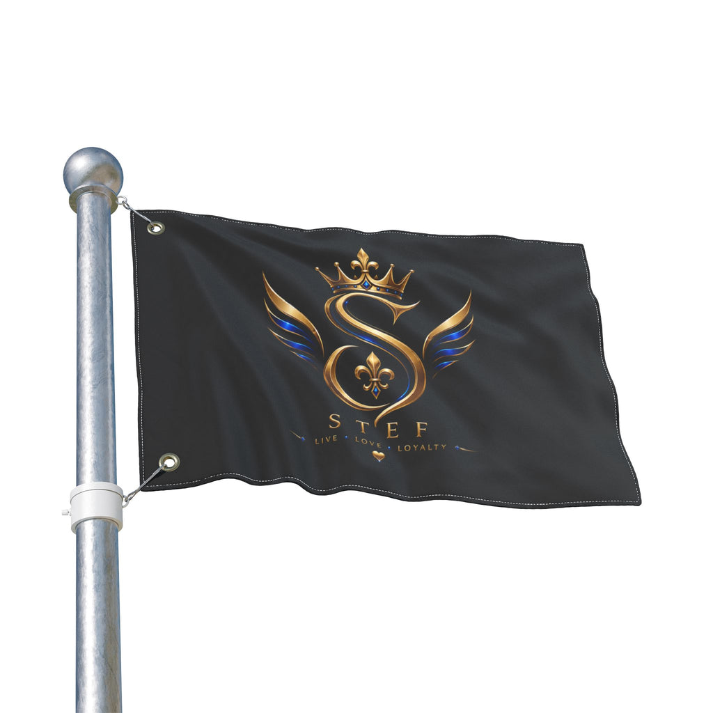 Monogram 'S' Crown Double-Sided Flag — Personalized Stef Luxe Emblem