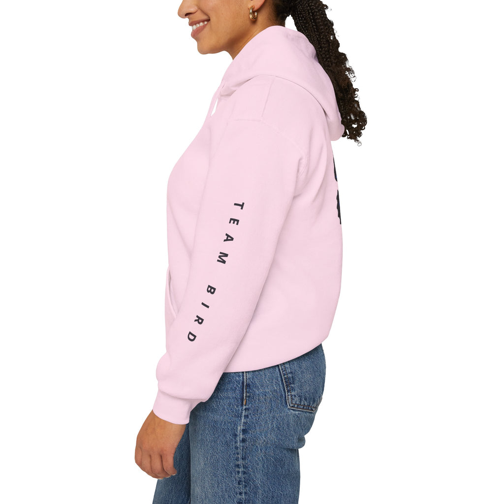 Butterfly Hoodie — "Team Bird" Blue Butterfly Graphic Hooded Sweatshirt