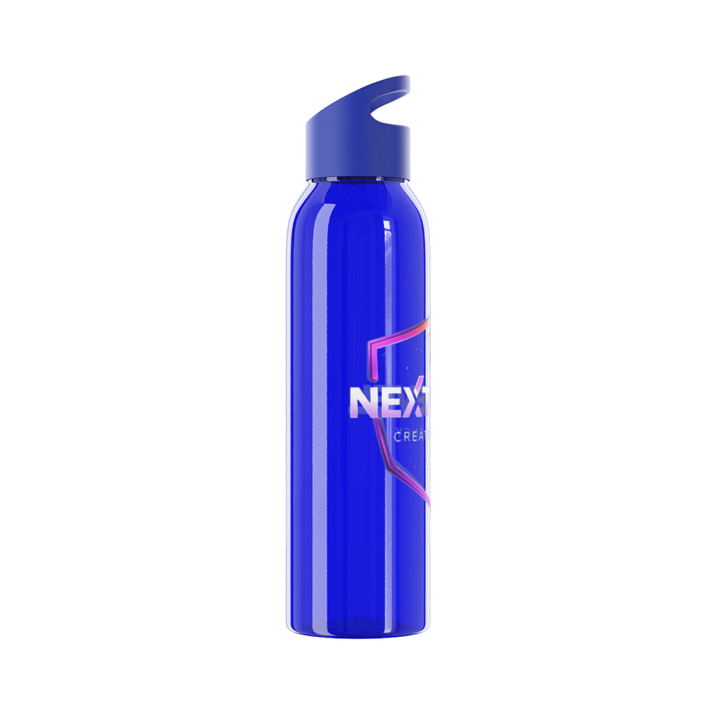 Sky Water Bottle — Clear Bottle with Gradient Arrow Logo (Next Level Creator Agency)
